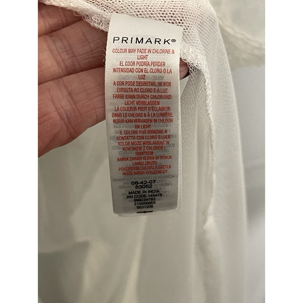 Primark Women's Large Long White Embroidered Lace Sheer Kimono Robe Swim Coverup - Picture 12 of 15